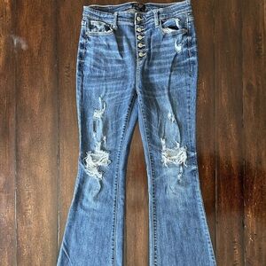 Judy Blue Destroyed Button Fly Flare Jeans